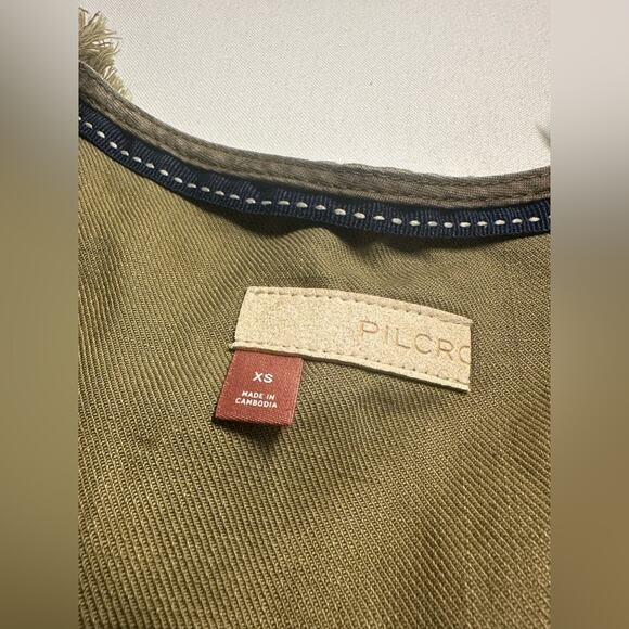 Anthropologie Pilcro Flutter-Sleeve Buttondown Tunic Dress Green Size XS EUC - Picture 8 of 8